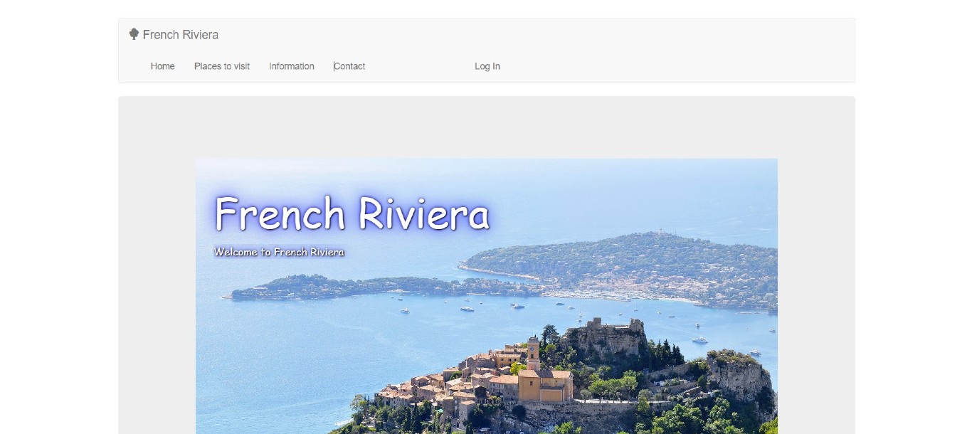 a web site about French Riviera